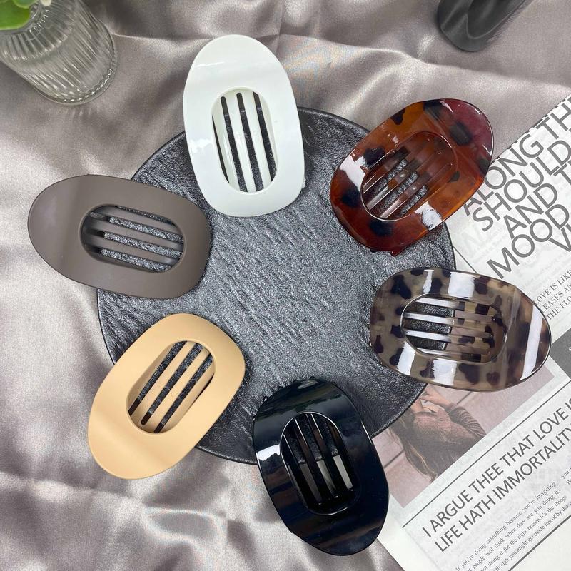 Trendy Hair Accessories – 6-Pack Flat No-Crease Hair Clips, Matte Acrylic Barrettes for Women & Girls, Strong Hold for Any Occasion