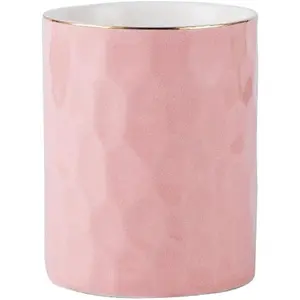 Aewill Ceramic Pen Holder Stand Cup Pencil Holder Organizer Makeup Brush Holders for Home Office Desk (Pink)