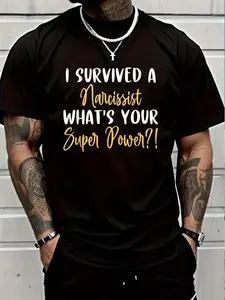100% Cotton Survived A Narcissist Divorce Party Gifts For Divorcees T-Shirt Women's Men's Graphic Tee Crew Neck summer vacation Tops