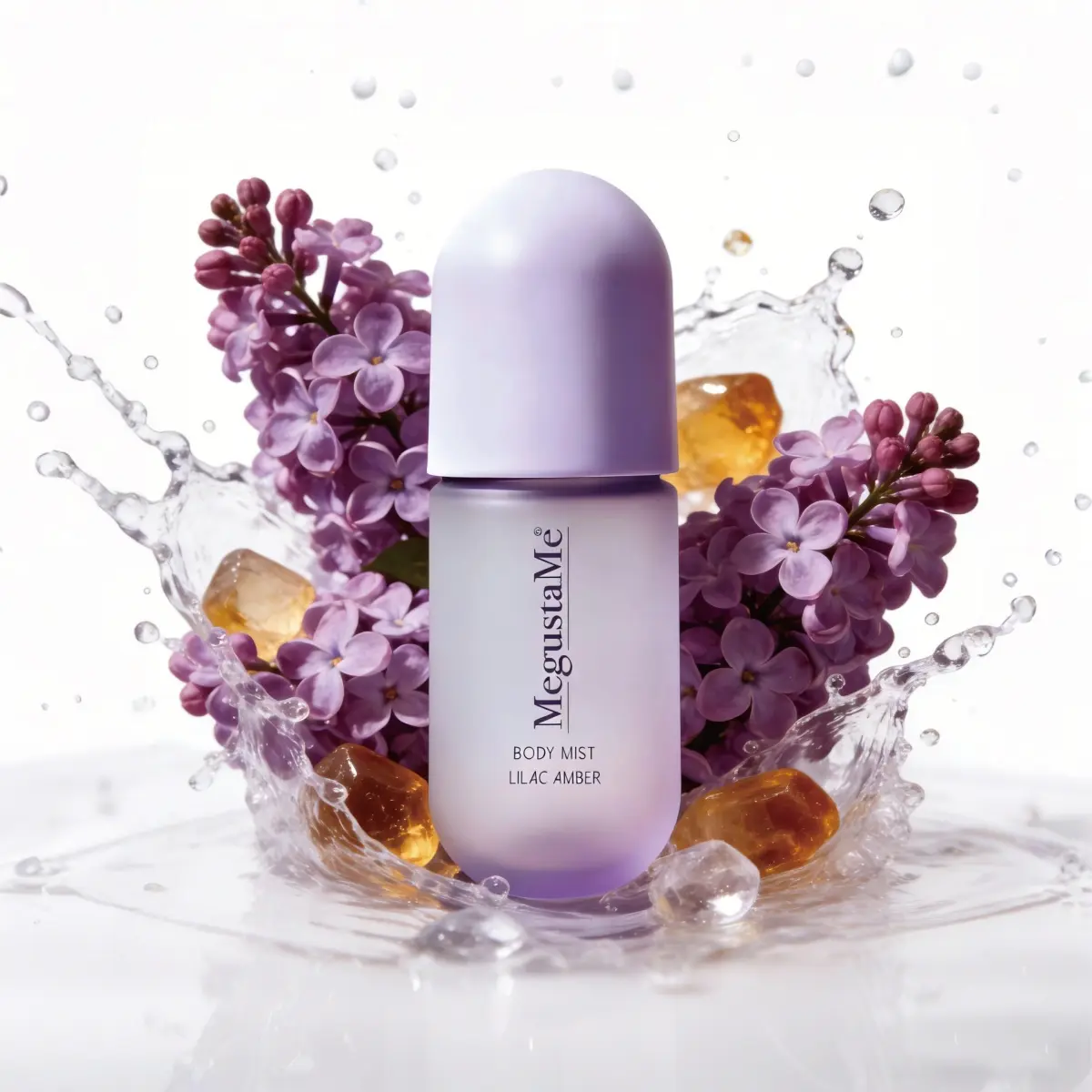 4D hyaluronic acid lilac amber body fragrance spray perfume lilac and amber fragrance suitable for body and hair spray - very suitable for daily use and dating Valentine's Day gifts, with special addition of 4D hyaluronic acid moisturizing technology