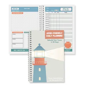 CLARIOVA 2026 Adhd Planner - Spiral Daily Planner for Adults and Teens, 120gsm Thick Paper, Daily Planner Undated - House Cleaning Planner, Homeschool Planner, Work from Home Essentials, A5 (5.8" × 8.3"),Gifts for Dad