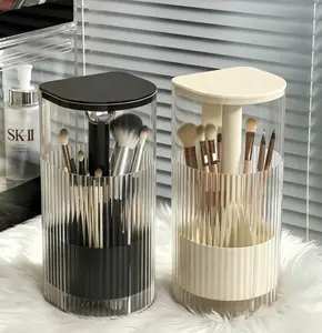 Press & Pop Makeup Brush Holder – Dustproof, Adjustable, Space-Saving Organizer for Vanity Table | TikTok Made Me Buy It
