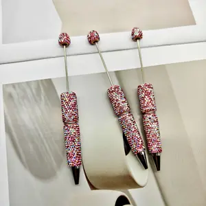 3-Pack Star-Diamond Decorative Pens, Multicolor Diamond Mix, DIY Creative Bead Pen, Holiday Party Gift, Office Writing Supplies, Beaded Pens, Aesthetic Pens