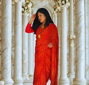 Red Bandhani Georgette Saree – Traditional & Ready to Wear (Fall & Pico Done)