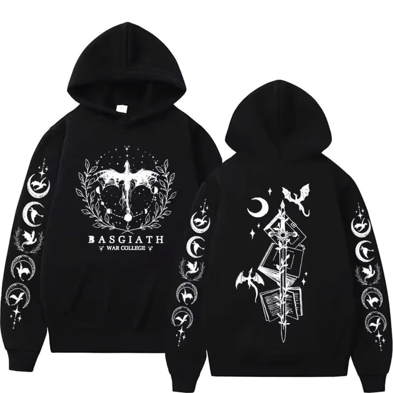 Basgiath War College Hoodie �C Fourth Wing Dragon Rider Graphic T-Shirts, Crewneck Sweatshirts & Pullover Hoodie for Fantasy Book Lovers and Magical Streetwear Fans DERG
