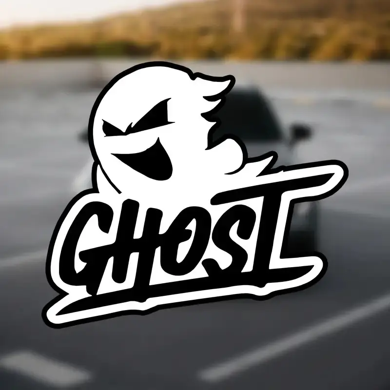 1PC Street Fashion Enthusiast Exclusive Ghost Graffiti Sticker, Car Stickers, Decal For Cars, Suitable for Car Body/Skateboard/Tactical Backpack, Black-White Contrast Decal, Inject a "Hardcore Ghost Street Enthusiast" Exclusive Identity into Your Gear