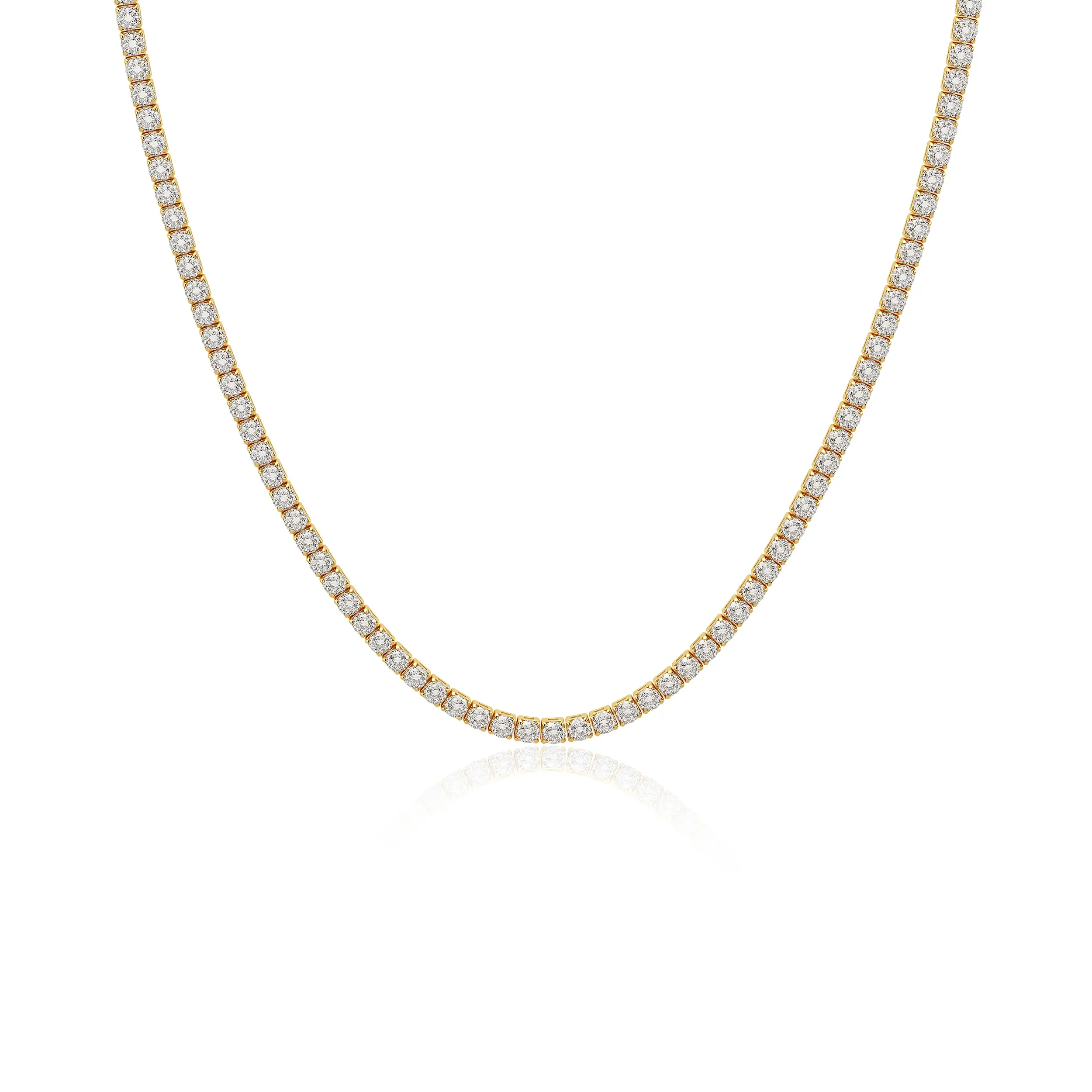 Tewiky Tennis Silver Necklace for Women, 14K Gold Plated/Sterling Silver Cubic Zirconia Chain, Dainty Choker Necklaces for Women Jewelry For Mother's Day gifts tiktokshopbacktoschool
