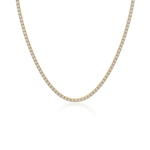 Tewiky Tennis Silver Necklace for Women, 14K Gold Plated/Sterling Silver Cubic Zirconia Chain, Dainty Choker Necklaces for Women Jewelry For Mother's Day gifts