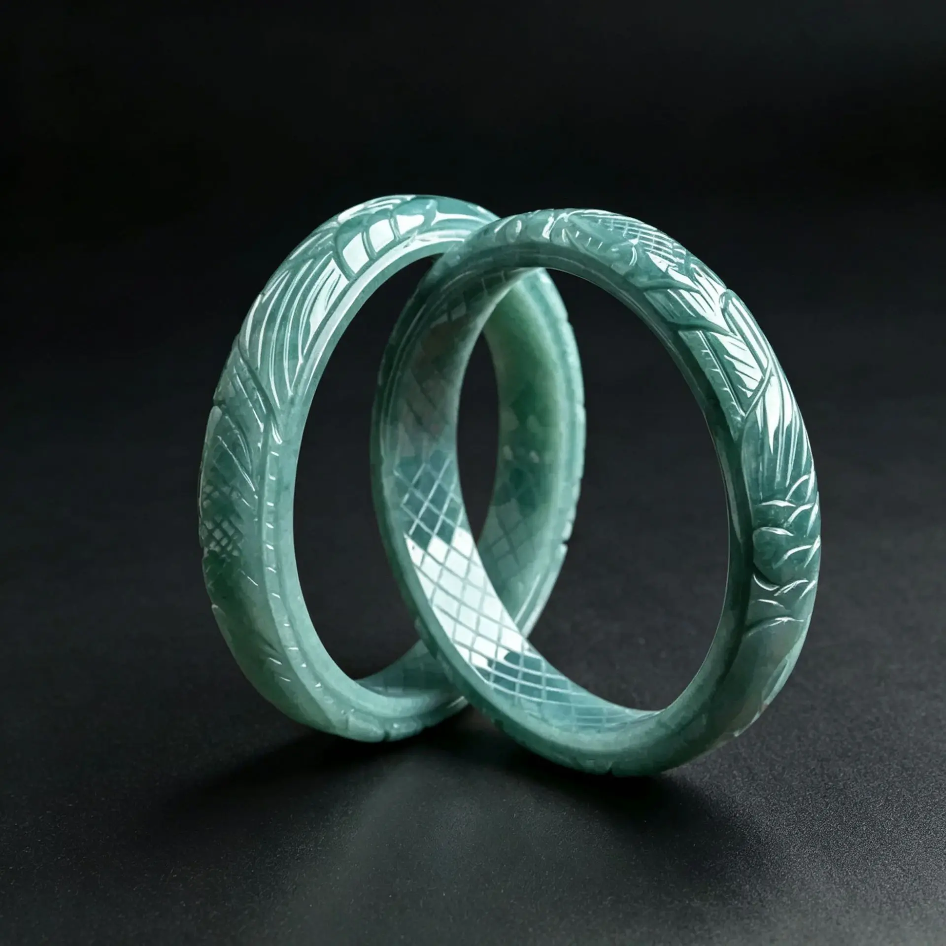 Blue Water Jade Carving Bangle