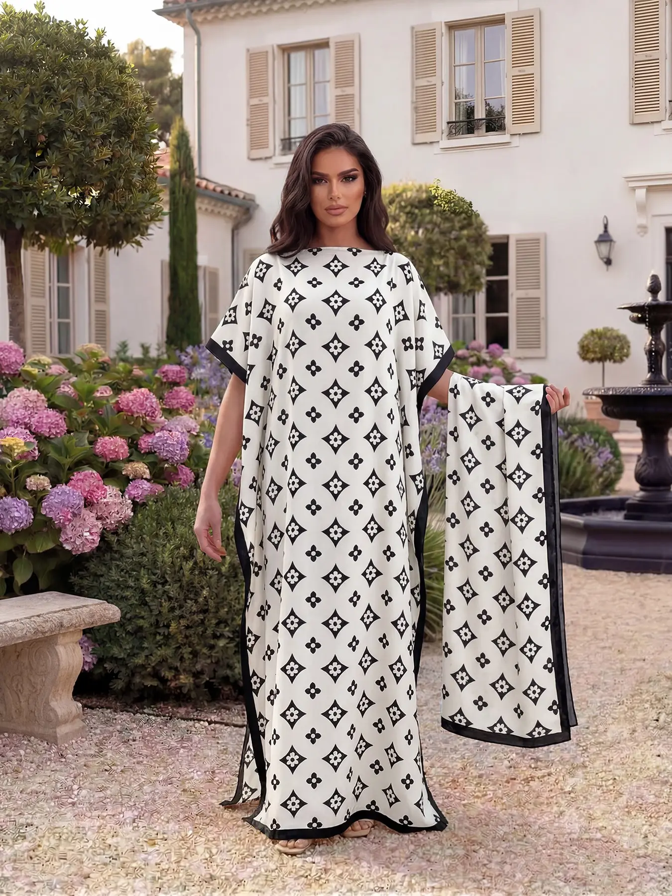 Women's Leopard Print Satin Shawl Wrap Dress Set, Elegant Beach Coverups Swimsuit Coverup & Sun Protection Scarf Headband, All-Season Fashion Accessory