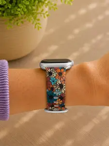 Retro Floral Watch Band | Vintage Flower Silicone Strap | Boho Daisy Smartwatch Band | Cute Fall Floral Wristband
