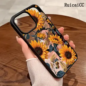 Premium Magnetic Phone Cases for iPhone11/12/13/14/15/16//17/Air/promax/Plus Stylish Floral Sunflower y2k cased MagSafe Ready, Anti-Fall, Springtok and Ultra-Thin Design | Perfect for Everyday Use Protector Aesthetic Screen Protector