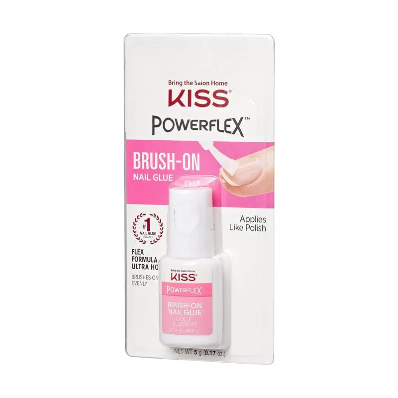 KISS PowerFlex Ultra Hold Brush On Nail Glue, Net Wt. 5g (0.17 oz.)