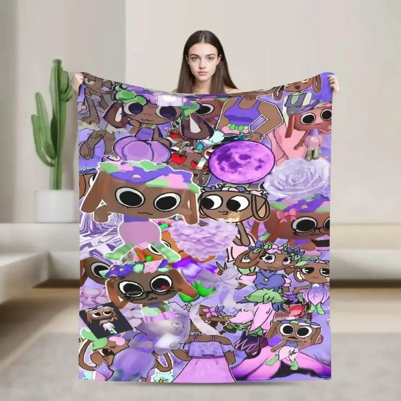 Bassie Dandys World Cartoon Pattern Blanket, Ultra-Soft Plush Flannel, Cozy Warm Throw for Bedroom Couch, Perfect Birthday/Christmas Gift for Kids Fans, Colorful Fun Style Bedding Decor