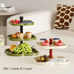 Elegant Floral Storage Rack, Decorative Storage Organizers, 2-Layer & 3-Layer Options, Double Tiers, Ideal for Fruits, Nuts, Desserts, Cupcake Display Stands, Perfume, Jewelry, Entryway Key Holder, Home Decor