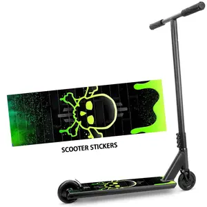 1 Tide Cool Green Black Skull Wind Scooter Sticker, Cool Creative Body Sticker, Scooter Body Decoration Sticker PVC Sticker Easy