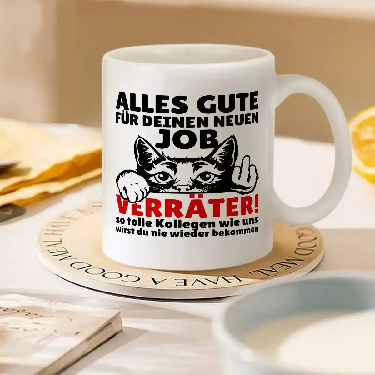 1pc 11oz Ceramic Coffee Mug Tea Cup with Handle Farewell Going Away Goodbye Leaving Colleague Mug for Women Men Sister Brother Work Bestie Friendship Coworker Employee Manager Supervisor Best Friend On New Job Retirement Funny Present