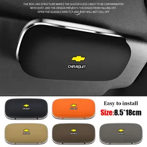 Chevrolet Car Sunglasses Eyeglass Case, Storage Box, Glasses Holder Clip, Includes Two Stands, Suitable for Chevrolet Vehicles