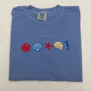 Cute Summer things embroidered summer spring comfort colors shirt/  comfort colors tee/ shell summer coquette embroidered shirt