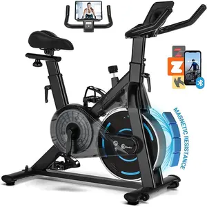 Exercise Bike,  Quiet Magnetic Resistance 300LB Capacity Stationary Bike for Home with App Compatible, Indoor Bike with Comfortable Seat and Digital Display