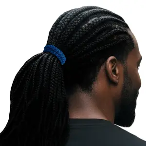 Men's Hair Ties Jumbo Size 2-Pack Turquoise Super Stretchy for Locs and Braided Hair Soft & Strong Made in the USA