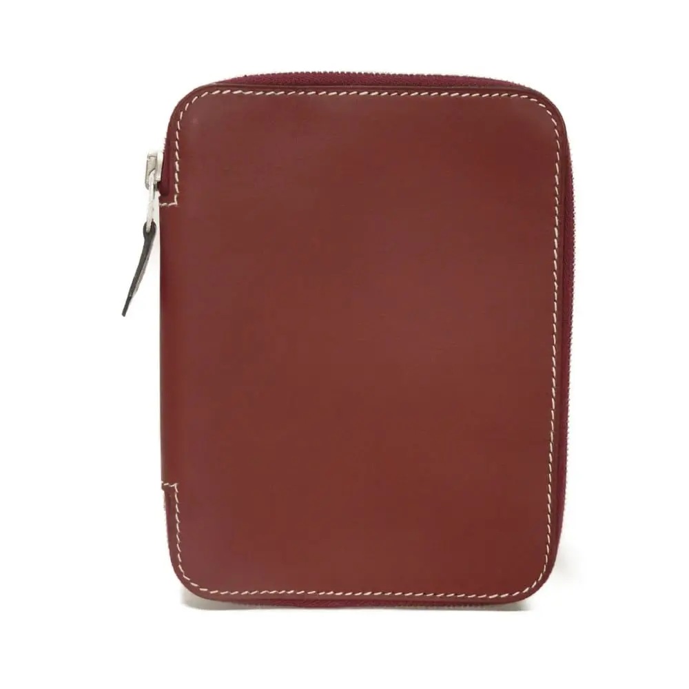 Pre-owned HERMÈS Calfskin Small Leather Goods Hermes Agenda Zip Notebook Cover
