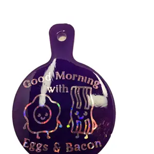Circle Pan Décor Resin - Good Morning with Eggs & Bacon Design - Abstract Art Piece