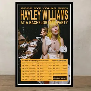 Hayley Williams Bachelorette Party Tour Poster Vintage Music Print. Poster For Fan