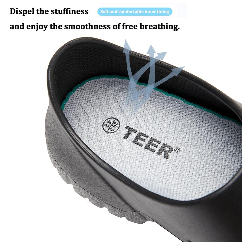 Chef safety shoes, one foot wide toe shoes, waterproof, anti slip, oil resistant, wear-resistant and comfortable, breathable insole, nurse slippers, lightweight shock absorption, wide toe chef shoes, suitable for hospital and restaurant staff
