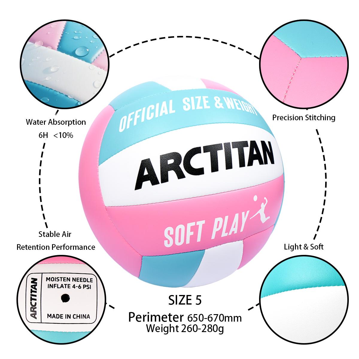 TPU Leather Indoor Outdoor Volleyball Official Size 5 Volleyballs-  Soft Touch Volleyballs for Beach Play Game Gym Training Beginner