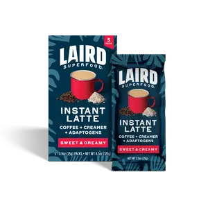 Laird Superfood Instant Latte with Adaptogens - Single Serve Coffee & Creamer - 5.5 oz (150g) Packets Laird Superfood Instant Latte with Adaptogens - Single Serve Coffee & Creamer - 5.5 oz (150g) Packets