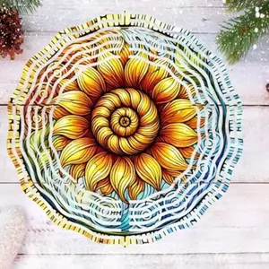 Garden Windmill Decor Solar Powered Outdoor Metal Sunflower Design 360 Degree Rotation Hanging Hook Easy Installation Bright Garden Artwork