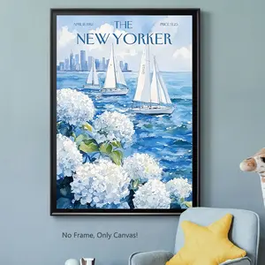 1Pc，Modern Style,Retro Style, Cover Of Coastal Magazine,New York ,Rory Gilmore, Israel PosterPainting,Wall Art Poster, Home Decoration, Suitable For Living Rooms, Sofas, Headboards, Hallways, Bedrooms, Bathrooms, Offices, Decorative Items，