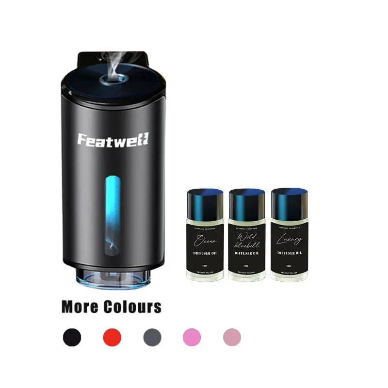 Featwell Smart Car Air Fresheners with Three Adjustable Concentration Scent Levels - 3/6*10ML Natural French Perfume Lasts 45 Days Aromatic Fragrance Refresh Oil