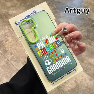 Phone Case Compatible with Samsung Galaxy  S23 Ultra S24 Plus S25 S22+ Autism Pride Emblem Pattern Anti-Scratch Military-Grade Drop Protection Slim Cover Cellphone Protective