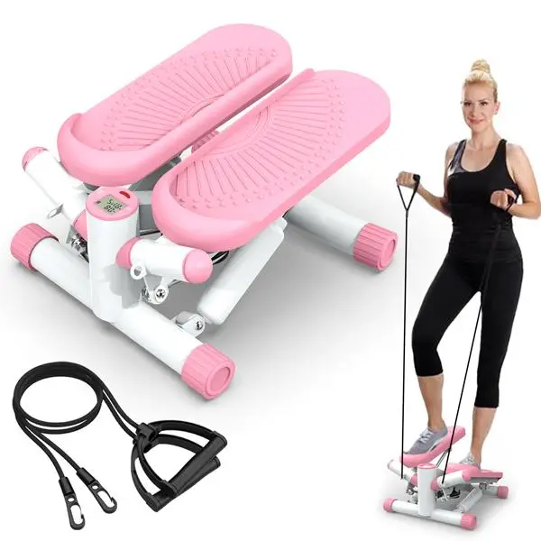 [Fahuac] Springtok Mini Steppers for Exercise at Home,Stair Stepper with Resistance Bands with Quiet Design, Portable Fitness Stepper Equipment Machin