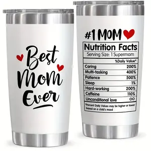 Mother'S Day Gifts for Mom from Husband, Mom Gifts from Daughter Son, 20Oz Nutrition Facts Mom Tumbler, Unique Birthday Gifts for Mom Women, Best Mom Ever Gifts Ideas, Practical Coffee Tumbler with Lid