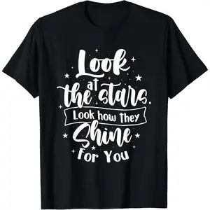 Y2K Summer Viral Print Oversized Graphic Vintage Unisex TeeLook at The Stars Look How They Shine for You - Motivational T-Shirt