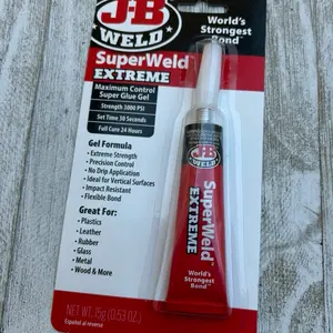 JB Weld SuperWeld EXTREME Maximum Control Super Glue Gel 3000 PSI Strength 15g World's Strongest Bond