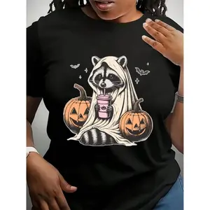 Retro Halloween  Shirt, Cute Raccoon Ghost Shirt, Raccoon Halloween Shirt, Vintage Pumpkin Fall Shirt, Spooky Season Gift
