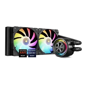 Vetroo R240 240mm Radiator Liquid CPU Cooler with Customized Pure Copper Base Pump Head Addressable RGB & FDB Fans & PWM Smart Control, Durable Braided Tube - AMD & Intel Socket