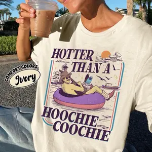 Comfort Colors Hotter Than A Hoocie Coochie Float Tee - Ivory Everyday Wear Tee for Casual Style