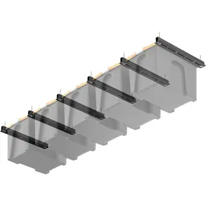 Ultrawall Overhead Garage Storage Rack, Heavy Duty Ceiling Storage Rack, 26 Inch Adjustable Ceiling Bin Storage System, 6 Sets for 5 Bins