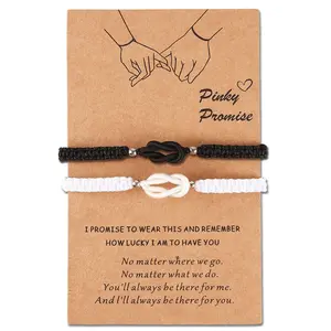 2 Pieces Matching Bracelets for Couples Best Friends Birthday Valentine‘s Gifts for Her Him Soulmate Cross Knot Relationships Bracelets for Boyfriend Girlfriend Wife
