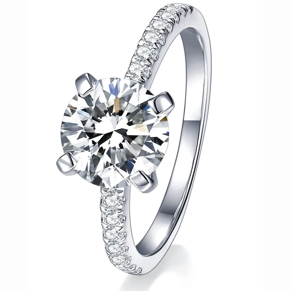 IMOLOVE Moissanite Solitaire Engagement Ring for Women, Women's Engagement Rings Half Eternity Moissanite Promise Rings 1-3CT D Color VVS1 Clarity Wedding band 925 Sterling Silver with 18K Gold Plated