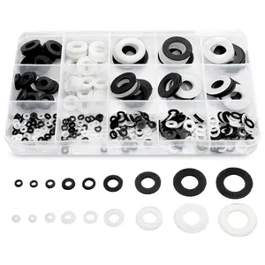 420 count Black/White Nylon Flat Washers  Kit for M2 M2.5 M3 M4 M5 M6 M8 M10 M12 Screws & Bolt