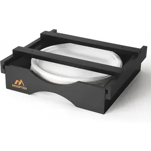 NEW Bamboo Paper Plate Dispenser Under Cabinet - Holder for 10 Inch Plates, Organize Kitchen with Under Shelf Storage, Easy Access Paper Plate Holder - Black