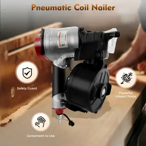 CNCEST Pneumatic Coil Nailer CN55 300 Nail Capacity 15-16 Degree Framing Gun for 0.98-2.24 Inch Nails 75-120 PSI Dual Safety 2 Firing Modes