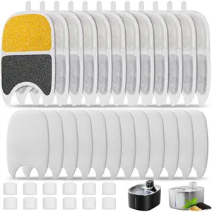 Water Fountain Filter Replacement Pet Drinking Fountain Filters Compatible with 135 fl oz/4L  Water Fountain-12 Set Filters with Sponges