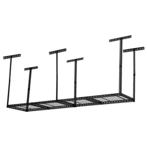 Heavy-Duty Overhead Garage Storage Rack – Adjustable Ceiling Mounted Organizer System – Steel Construction – 330-660lb Capacity – Space-Saving for Garage, Basement, Warehouse – Sizes: 2x8, 4x6, 4x8 FT